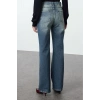 Style Women Fashion Denim Jeans Pants Long Straight Leg Faded Vintage High Waist Jeans