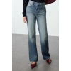 Style Women Fashion Denim Jeans Pants Long Straight Leg Faded Vintage High Waist Jeans