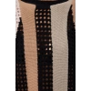 Style Women Regular Standard Sleeve Stand Collar Soft Texture Color Block Openwork Hole Knitwear Sweater