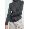 Style Modern Women Regular Raglan Sleeve Stand Collar Soft Textured Knit Detail Seamless Knitwear Sweater