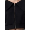 Style Crop Polo Neck Low Sleeve Crop Regular Cut Zippered Collar Detailed Knitted Sweatshirt