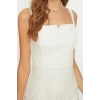 Fashion Style Regular Square Neck Midi Length Bodycon Slit Strap Lined Pencil Skirt Woven Dress
