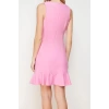 Fashion Style Regular V Neck Mini Length A-Cut Flounce Button Detailed Woven Dress