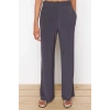 Style Women Normal Waist Wide Leg Carmen Collar Carmen Collar Flexible Knitted Blouse Trousers Bottom-Top Set