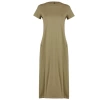 Moda Stil Relaxed Bisiklet Yaka Midi Boy Cepli Premium A-Line Örme Elbise