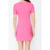 Moda Stil Regular Bisiklet Yaka Mini Boy A-line Dokuma Elbise