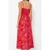 Fashion Style Regular Square Neck Midi Length Polka Dot A Cut Woven Dress