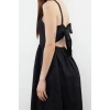 Moda Stil Regular Kare Yaka Midi Boy A Kesim Pamuklu Vual Dokuma Elbise