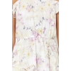 Moda Regular Halter Yaka Maxi Boy Çiçek Desenli A Kesim Fırfır Detaylı Şifon astarlı Dokuma Elbise