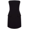 Moda Stil Regular Straplez Mini Boy A Kesim Dokuma Elbise