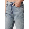 Stil Kadın Moda Denim Kot Pantolon Regular Geniş Paça Mavi Yırtıklı Yüksek Bel Jeans