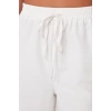 Fashion Woven High Waist Plain Strapless Beach White Woven Blouse Pants Set