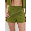 Fashion Knitted Plain Shirt Collar Beach Woven Linen Blend Shirt Shorts Set
