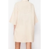 Fashion Woven Plain Shirt Collar Beach Woven Linen Blend Shirt Shorts Set
