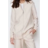Fashion Crew Neck Balloon Sleeve Casual Daily Linen Look Woven Trousers Tunic Bottom Top Set
