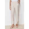 Fashion Crew Neck Balloon Sleeve Casual Daily Linen Look Woven Trousers Tunic Bottom Top Set