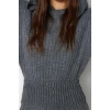 Moda Triko Düz Kapüşonlu Casual Günlük Mint Kapüşonlu Triko Alt-Üst Takım
