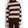 Fashion Knitwear Striped Stand Collar Casual Daily Wide Pattern Striped Knitwear Bottom-Top Set