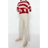 Fashion Knitwear Striped Stand Collar Casual Daily Wide Pattern Striped Knitwear Bottom-Top Set