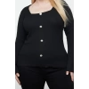 Fashion Plus Size Square Neck Knitwear Fit Plain Pattern Casual Daily Regular Long Sleeve Blouse