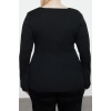 Fashion Plus Size Square Neck Knitwear Fit Plain Pattern Casual Daily Regular Long Sleeve Blouse