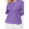 Fashion Plus Size Crew Neck Woven Regular Plain Pattern Casual Daily Regular Short Sleeve Blouse