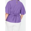 Fashion Plus Size Crew Neck Woven Regular Plain Pattern Casual Daily Regular Short Sleeve Blouse
