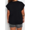 Fashion Plus Size Crew Neck Knitted Relaxed Plain Pattern Casual Daily Regular Sleeveless Blouse