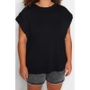 Fashion Plus Size Crew Neck Knitted Relaxed Plain Pattern Casual Daily Regular Sleeveless Blouse