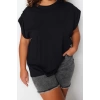 Fashion Plus Size Crew Neck Knitted Relaxed Plain Pattern Casual Daily Regular Sleeveless Blouse