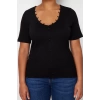 Fashion Plus Size V Neck Knitted Fit Plain Pattern Casual Daily Regular Three Quarter Sleeve Blouse