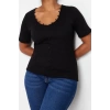 Fashion Plus Size V Neck Knitted Fit Plain Pattern Casual Daily Regular Three Quarter Sleeve Blouse