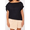 Fashion Plus Size Boat Neck Woven Fit Plain Pattern Chic Evening Regular Short Sleeve Blouse
