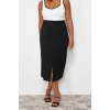 Moda Büyük Beden Kalp Yaka Triko Fit Düz Desen Casual Günlük Regular Askılı Kol Bluz