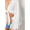 Moda V Yaka Dokuma Fit Düz Desen Plaj Crop Truvakar Kol Kol Bluz
