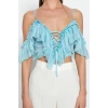 Fashion V Neck Knitted Regular Plain Pattern Chic Night Crop Short Sleeve Blouse