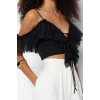 Fashion V Neck Knitted Regular Plain Pattern Chic Night Crop Short Sleeve Blouse
