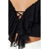 Fashion V Neck Knitted Regular Plain Pattern Chic Night Crop Short Sleeve Blouse
