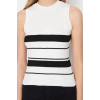 Fashion Crew Neck Knitwear Slim Color Block Pattern Casual Daily Regular Sleeveless Blouse