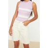 Fashion Crew Neck Knitwear Slim Color Block Pattern Casual Daily Regular Sleeveless Blouse