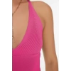 Fashion V Neck Knitwear Slim Plain Pattern Casual Daily Super Crop Strappy Sleeve Blouse