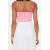 Fashion Square Neck Knitwear Slim Color Block Pattern Casual Daily Super Crop Strappy Sleeve Blouse