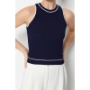 Fashion Crew Neck Knitwear Regular Striped Pattern Casual Daily Regular Sleeveless Blouse