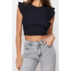 Fashion Crew Neck Knitted Slim Plain Pattern Casual Daily Crop Sleeveless Blouse