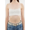 Moda Kalp Yaka Triko Regular Düz Desen Casual Günlük Crop Askılı Kol Bluz