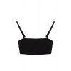 Moda Kalp Yaka Triko Regular Düz Desen Casual Günlük Crop Askılı Kol Bluz