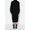 Fashion Oversize Casual Daily Selanik Knitwear V Neck Long Sleeve Shift Maxi Length Dress