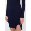 Fashion Slim Day Night Single Plate Knitwear Crew Neck Long Sleeve Bodycon Mini Length Dress