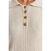 Fashion Regular Casual Daily Rib Camisole Woven V Neck Long Sleeve A-Line Midi Length Hijab Dress