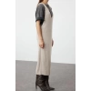 Moda Regular Casual Günlük Dolu İğne Triko V Yaka Uzun Kol Shift Maxi Boy Elbise